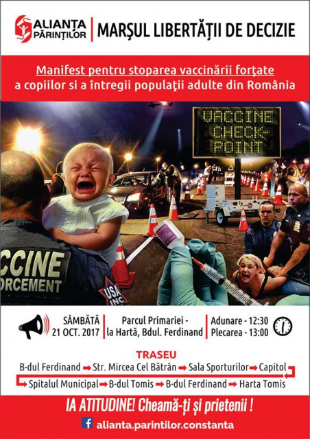 Protest împotriva vaccinării obligatorii, la Constanţa