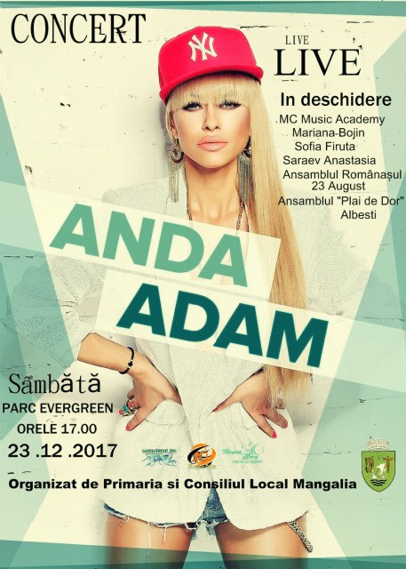 Anda Adam susține un concert, la Mangalia, în Ajunul Crăciunului