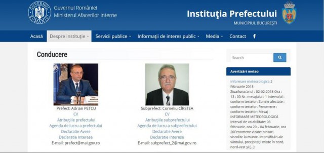 Site-urile prefecturilor din ţară au un nou format, standard şi vor prelua automat atenţionările meteo emise de ANM
