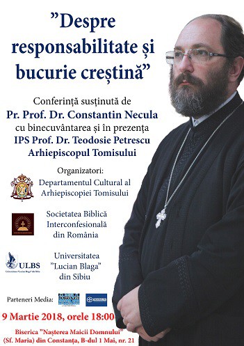 Părintele Constantin Necula conferențiază la Constanța