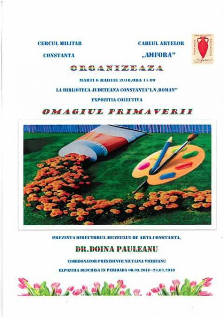 Omagiul Primăverii”, în expunere la Biblioteca Județeană „I.N. Roman” Constanța