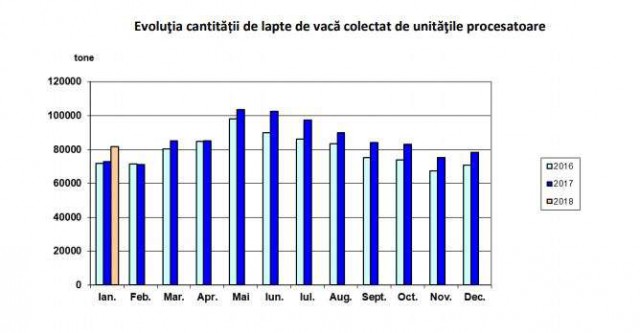 INS: Importurile de lapte brut s-au majorat cu 17,2% în luna ianuarie