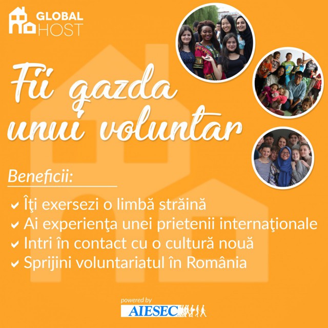 AIESEC Constanţa oferă oportunitatea de a caza un voluntar internaţional