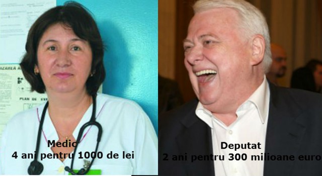 Hrebenciuc, deputat, 2 ani închisoare pentru 300 milioane de euro; Chirvăsuţă, medic, 4 ani de închisoare pentru 1.000 lei mită