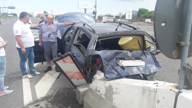 Accident rutier pe DN 3, la intrare pe autostradă