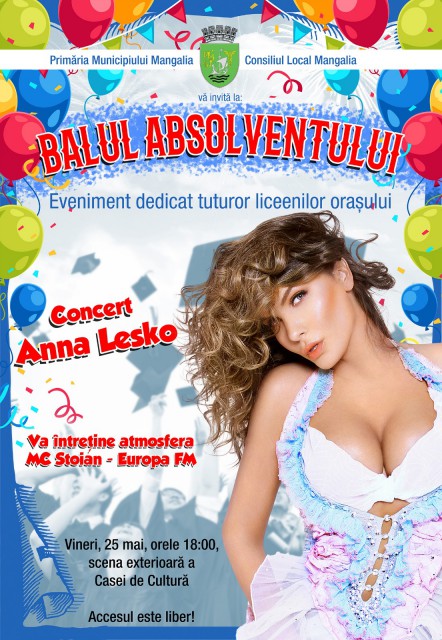 Anna Lesko va concerta la Mangalia pentru absolvenții de liceu