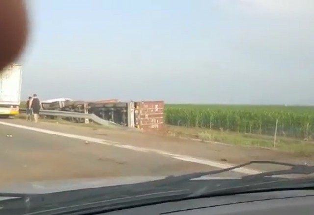 VIDEO! TRAFIC OPRIT CĂTRE LITORAL! Accident GRAV pe Autostrada A2