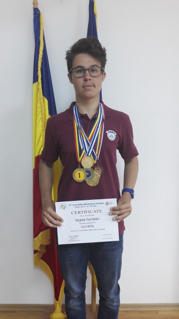 Vlad Vergelea, singurul constănțean premiat cu medalie de aur la Balcaniada de Matematică 2018