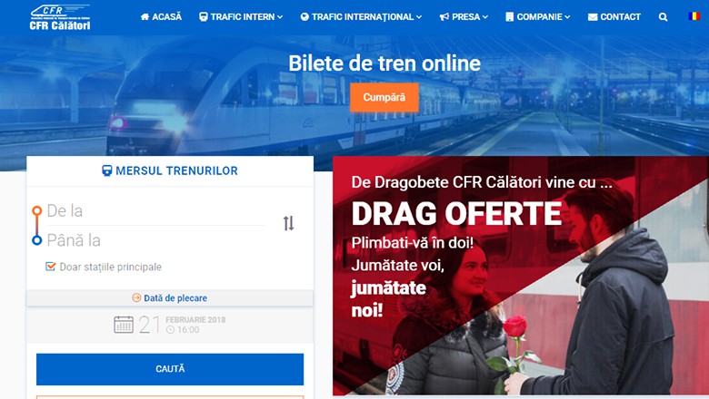 CFR Călători: Lucrări de mentenanţă la site-ul www.calatori.ro până pe 15 septembrie