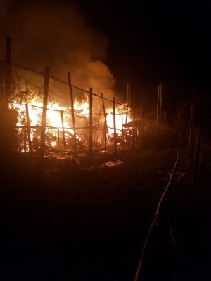 FOTO. La Gârliciu, pompierii s-au luptat cu focul aproape o noapte întreagă!