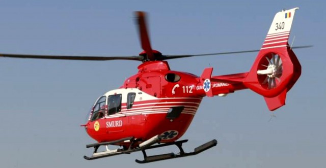 Elicopterul SMURD intervine la Seimeni, pentru un motociclist