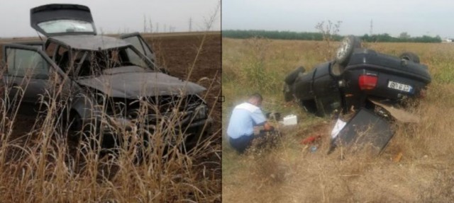 Accidente rutiere în același timp, la Constanța: două mașini s-au RĂSTURNAT