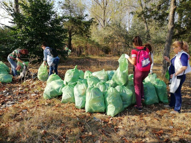 De ziua curățeniei, elevii Colegiului Economic Mangalia au strâns 200 de saci cu gunoaie