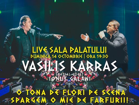 Artistul grec VASILIS KARRAS, concertează pentru prima dată în România: „O tonă de flori pe scenă. Spargem o mie de farfurii!”
