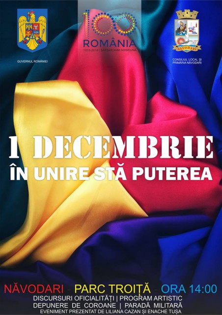 Primăria Năvodari marchează ziua Marii Uniri. Vezi ce evenimente sunt programate pentru 1 Decembrie!