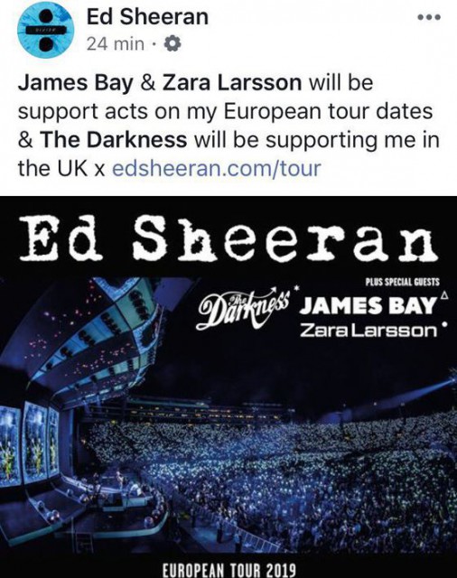 James Bay şi Zara Larsson deschid concertul din Bucureşti al lui Ed Sheeran