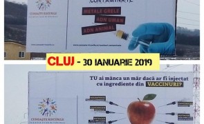 INCONȘTIENȚI! În plin scandal de EPIDEMIE de gripă au apărut panouri anti-vaccinare în mai multe orașe din țară