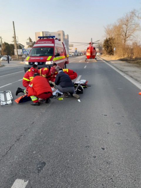 Accident rutier GRAV la intrare în Mangalia! A intervenit elicopterul SMURD