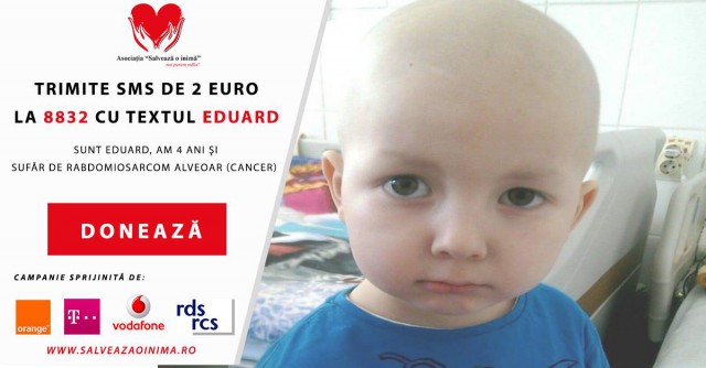 Ajută un copil de 4 ani să învingă cancerul!