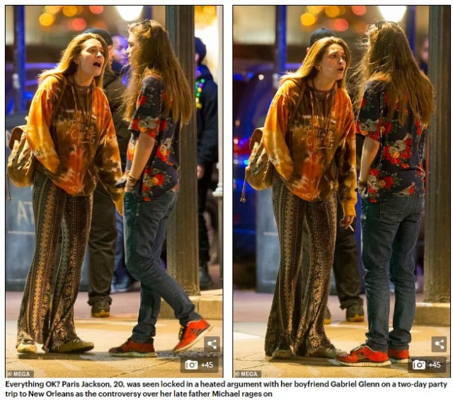 Fiica lui Michael Jackson şi iubitul ei, scandal în mijlocul străzii