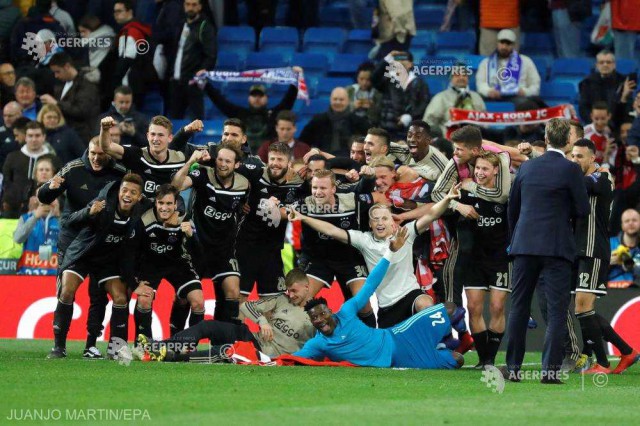 Acţiunile clubului Ajax au crescut cu 9,45% după succesul de pe Santiago Bernabeu