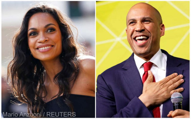 Actriţa Rosario Dawson a confirmat că are o relaţie amoroasă cu senatorul Cory Booker, candidat la prezidenţiale