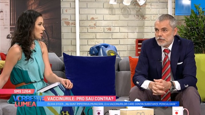 Ipoteza Oliviei Steer despre vaccin şi autism, demontată de un medic renumit. Vedeta, furioasă într-o discuţie televizată