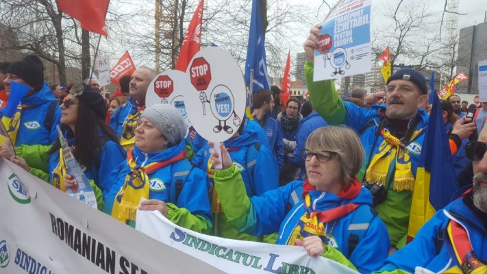 VIDEO. Sindicatul Liber al Navigatorilor participă la PROTESTUL DE AMPLOARE de la Bruxelles