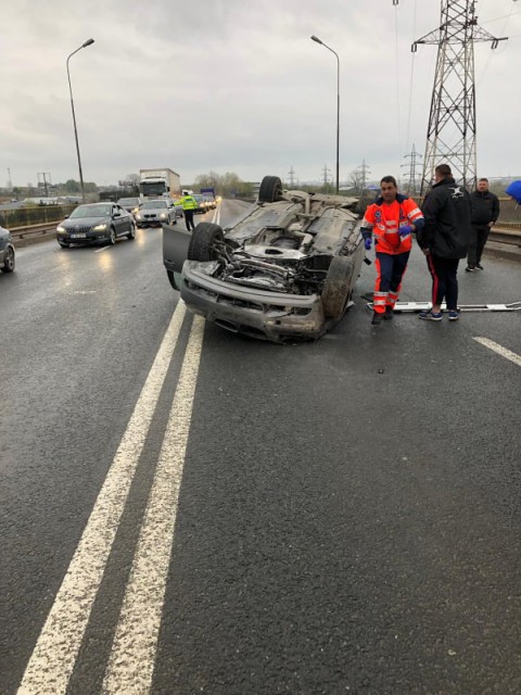 Accident rutier GRAV pe podul de la Ovidiu, din cauza VITEZEI!