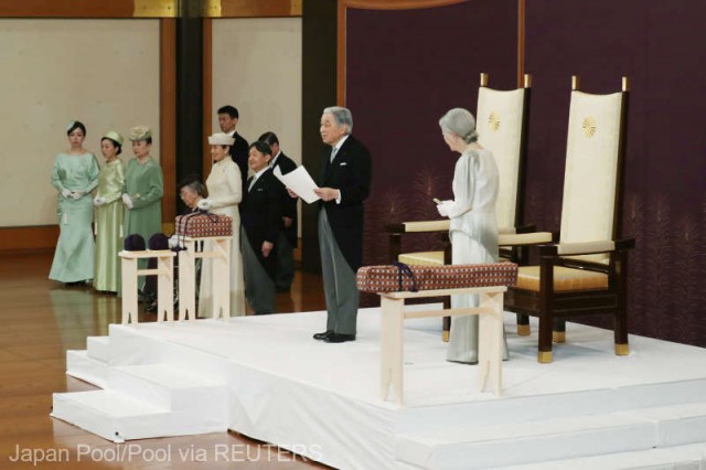 Împăratul Japoniei a încheiat ceremonia de abdicare