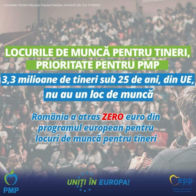 Ioana Constantin (PMP): Locurile de muncă pentru tineri, în România și în întreaga Uniune Europeană, sunt o prioritate