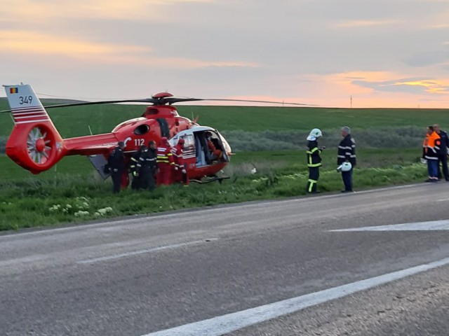 Accident rutier la Stupina. A intervenit elicopterul SMURD - VIDEO!