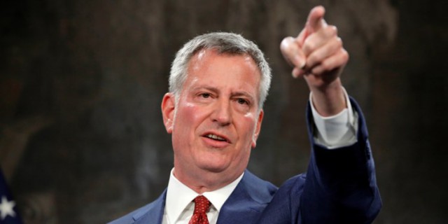 SUA: Primarul democrat al New York-ului, Bill de Blasio, şi-a anunţat candidatura la alegerile prezidenţiale din 2020
