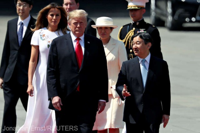 Japonia: Preşedintele Donald Trump, primul lider străin primit de noul împărat