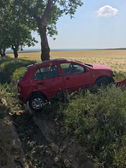 O femeie a intrat cu MAȘINA în COPAC din pricina unui microbuz care nu se lăsa DEPĂȘIT!