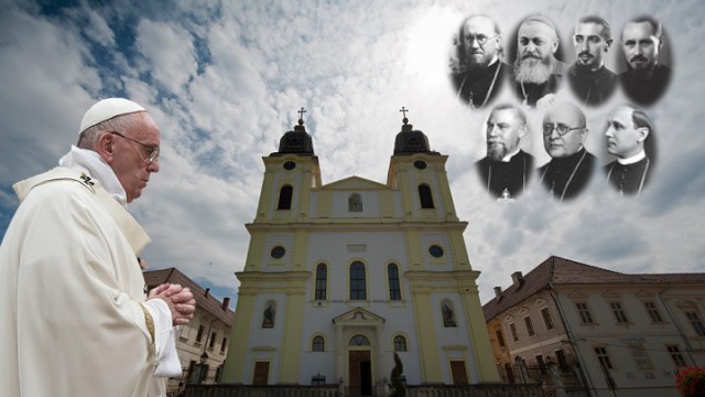 Papa în România: Cei şapte episcopi greco-catolici martiri au fost beatificaţi pe Câmpia Libertăţii de la Blaj