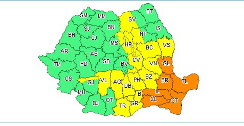 ALERTĂ METEO. Cod portocaliu de ploi torenţiale şi vijelii. Este vizată şi Dobrogea!