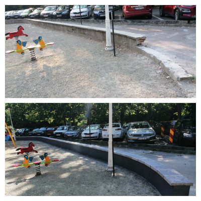 Parapetul de la locul de joacă de pe aleea Mălinului, reabilitat!