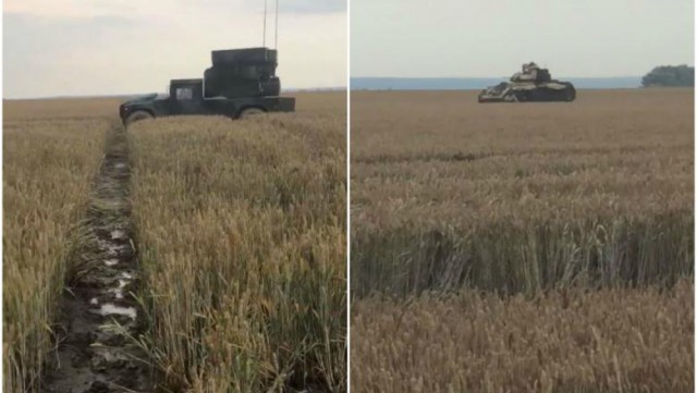 PANICĂ! Blindate americane au distrus grâul şi porumbul la Feteşti; militarii au tras cu gloanțe oarbe!