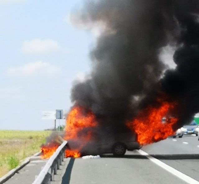 FLĂCĂRI URIAȘE: ACCIDENT RUTIER TERIBIL pe A2! Video
