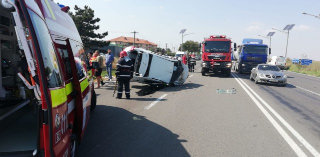 Accident rutier GRAV în Ovidiu! VIDEO