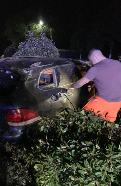 Un șofer BEAT s-a RĂSTURNAT cu mașina la ieșire din Constanța