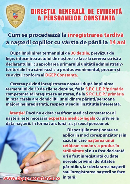 Cum se procedează la înregistrarea tardivă a naşterii