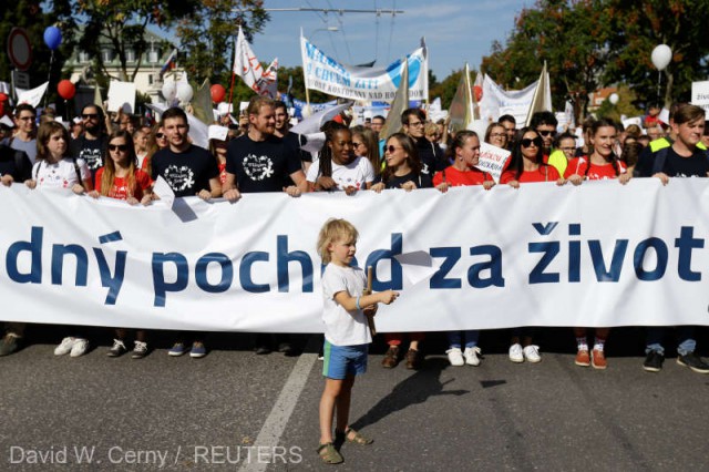 Manifestaţie pentru interzicerea avortului în Slovacia