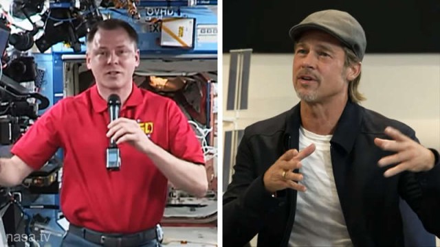 Brad Pitt a vorbit în direct cu un membru al echipajului de pe Staţia Spaţială Internaţională