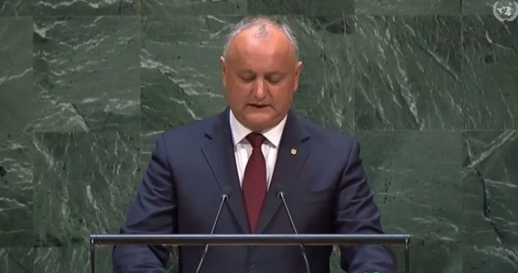 De la tribuna ONU, Igor Dodon a solicitat recunoaşterea şi respectarea de facto a statutului de neutralitate al Republicii Moldova