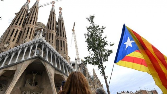 Protestatarii din Catalonia au blocat intrarea în catedrala Sagrada Familia din Barcelona