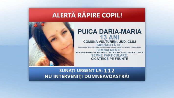 ALERTĂ! O minoră a fost RĂPITĂ! Ați văzut-o?