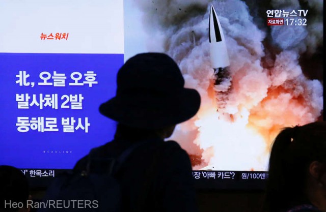 Coreea de Nord a lansat două proiectile cu rază scurtă de acţiune, anunţă armata sud-coreeană
