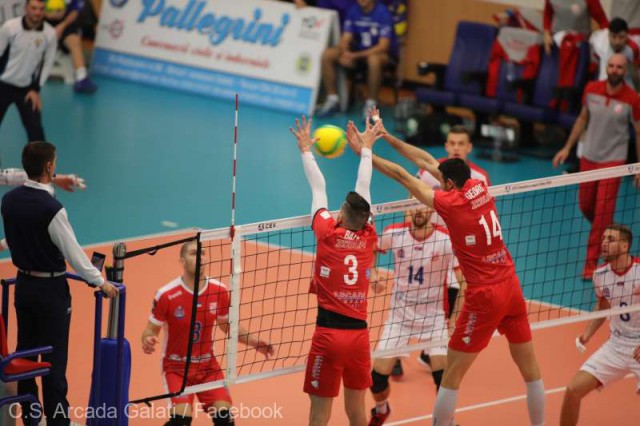 Arcada Galaţi a debutat cu o victorie în Liga Campionilor de volei masculin